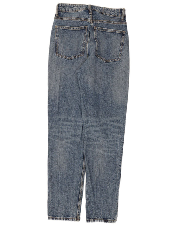 Zara Jeans Cónicos De Cintura Alta Para Mujer EU 34 2XS W24 L28 Algodón Azul
