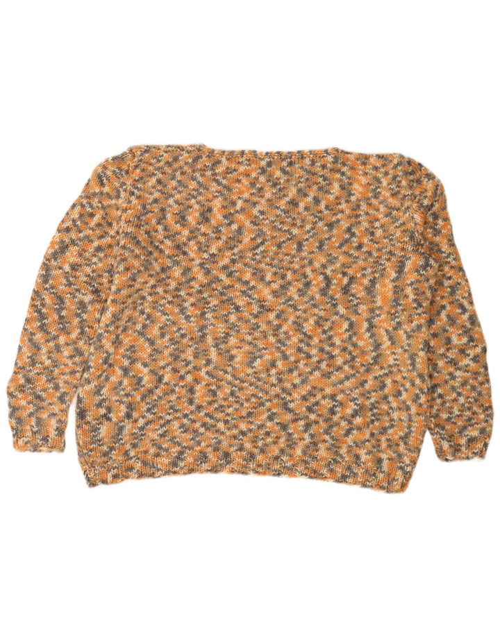 VINTAGE Mujer oversize barco cuello jersey suéter Reino Unido 12 Medio Beige