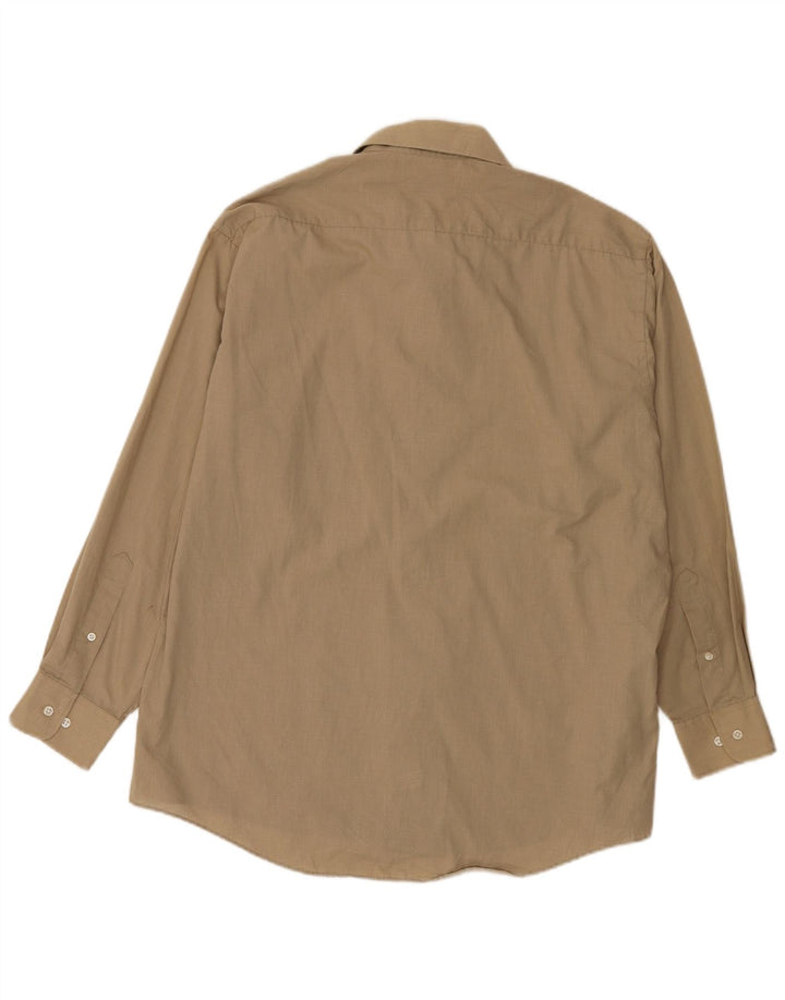 Pierre Cardin Camisa para hombre Talla 16 1/2 Grande Marrón Poliéster