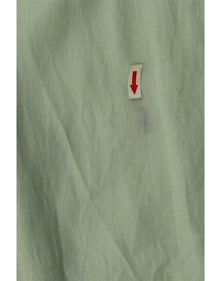 Camisa Ralph Lauren Hombre Manga Corta Lino Verde Medio