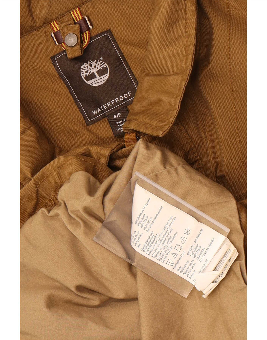 Timberland Chaqueta utilitaria para hombre UK 36 Small Beige Cotton