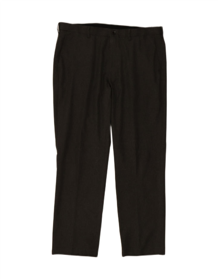 Marks & Spencer Pantalones de traje rectos de corte regular para hombre W38 L30 Gris