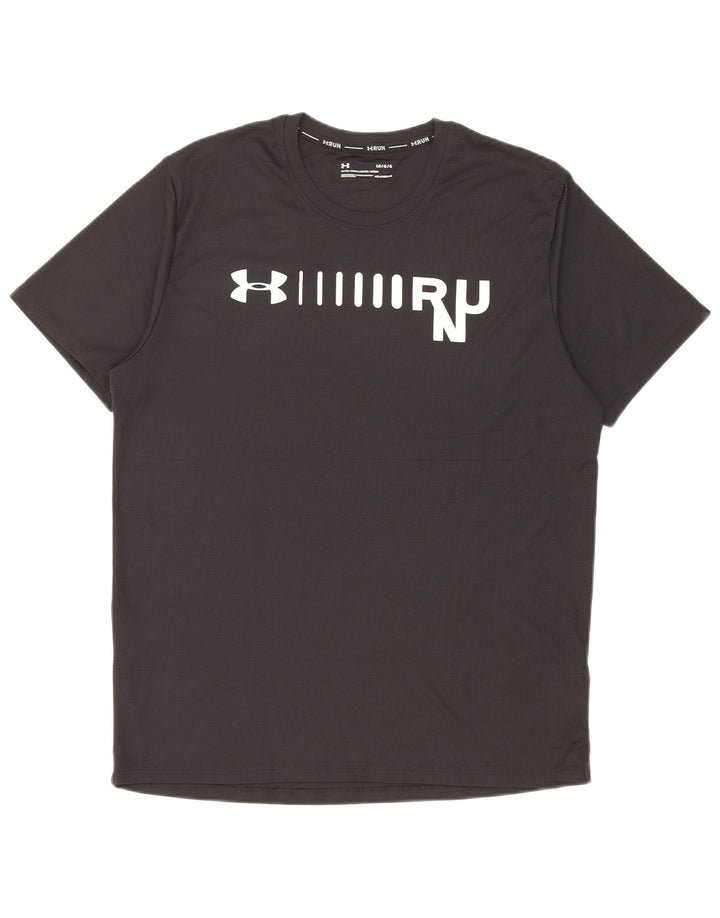 Under Armour Camiseta ajustada con gráfico para hombre, talla grande, poliéster negro