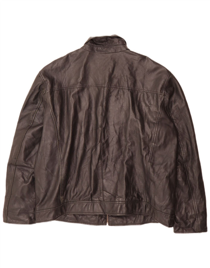 In Extenso Chaqueta de cuero para hombre UK 44 2XL Negro