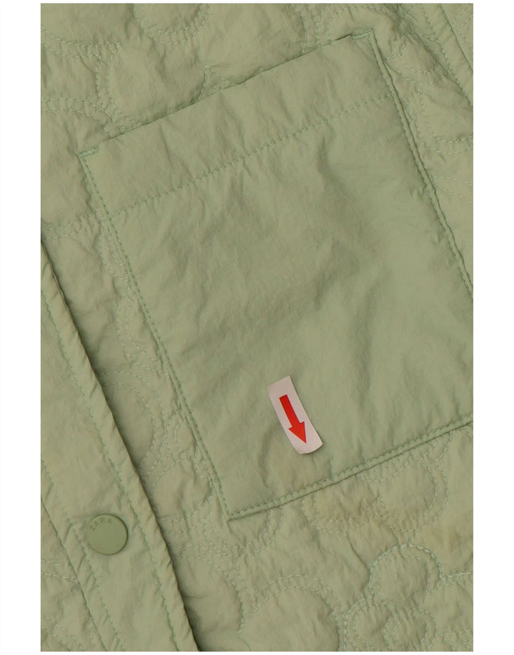 Zara Mujer Chaqueta Acolchada UK 4 XS Nylon Verde