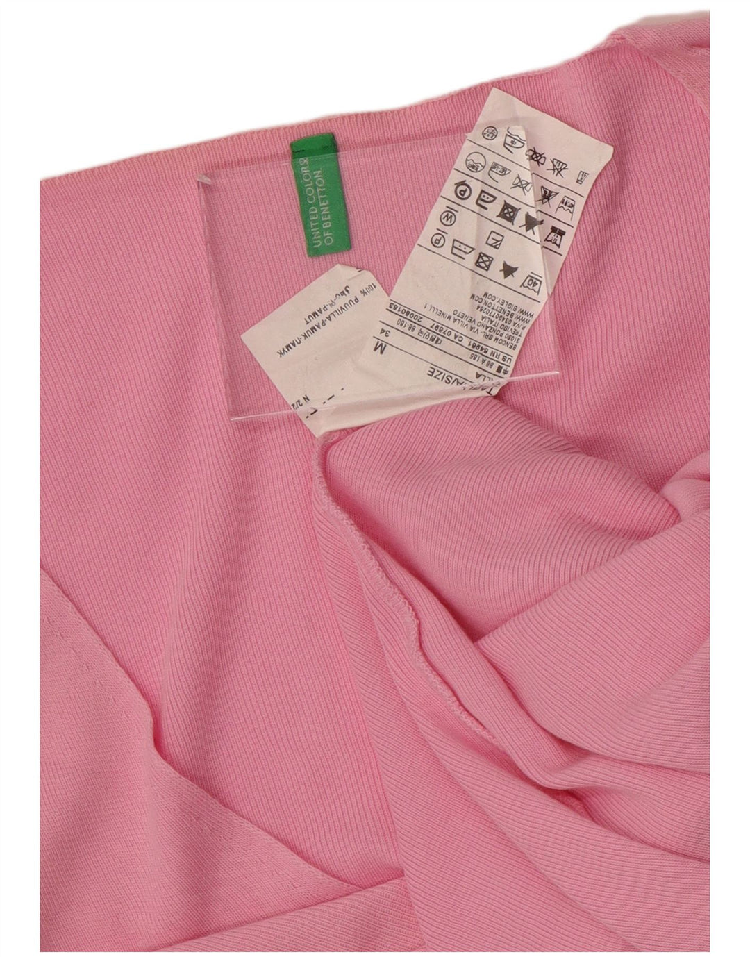 BENETTON Jersey con cuello en V para mujer UK 42 Algodón rosa medio