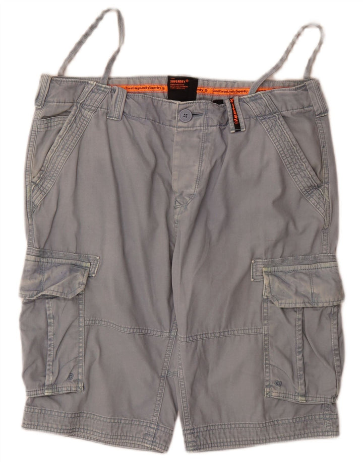 Superdry Shorts Cargo Para Hombre W36 Algodón Azul Grande