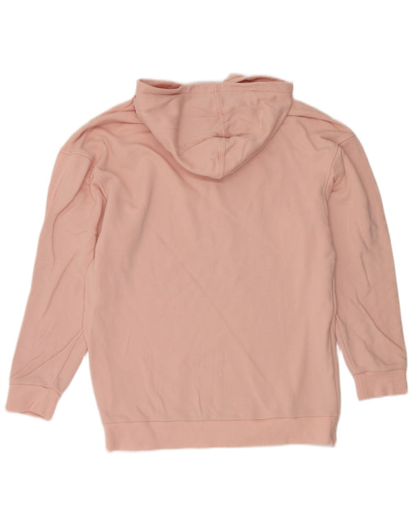 Adidas - Sudadera con capucha para mujer, diseño gráfico de gran tamaño, talla 40, color rosa mediano