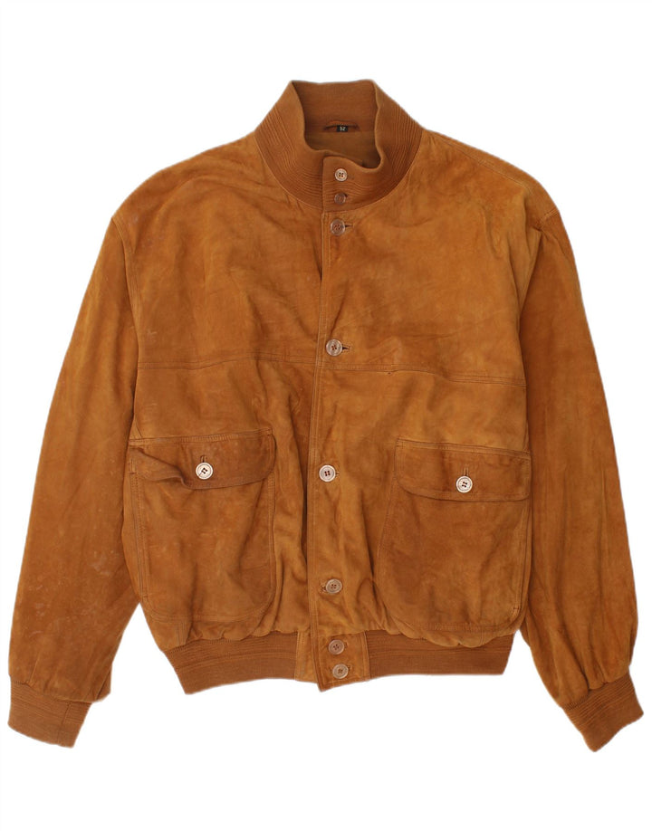 Vintage hombres ante bomber chaqueta IT 52 XL cuero marrón