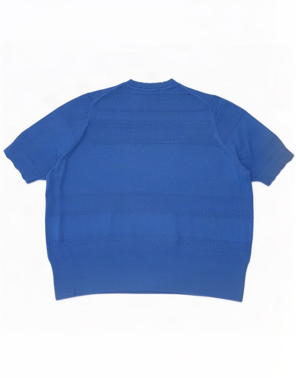 Marks & Spencer Jersey de Manga Corta con Cuello Redondo para Mujer UK 20 2XL Azul