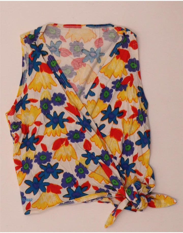 Colmar Top corto cruzado para mujer Reino Unido 44 Algodón floral multicolor grande