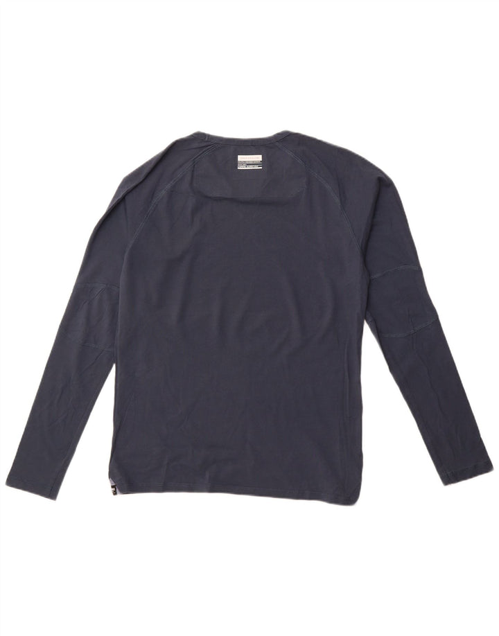 Jack & Jones Hombre Top Gráfico Manga Larga Azul Marino Medio