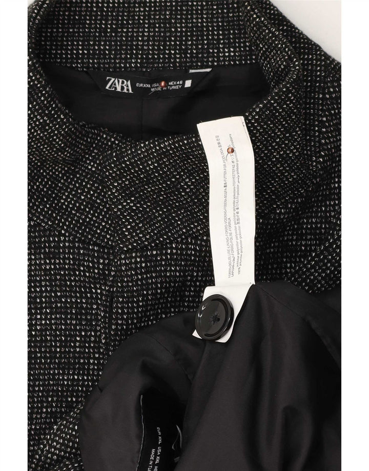 Zara Abrigo abierto para hombre UK 44 2XL Poliéster moteado gris