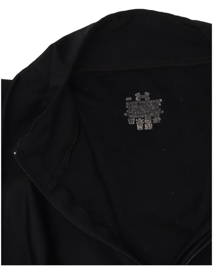 UNDER ARMOUR Top de chándal con cuello y cremallera para mujer UK 10 Small Black