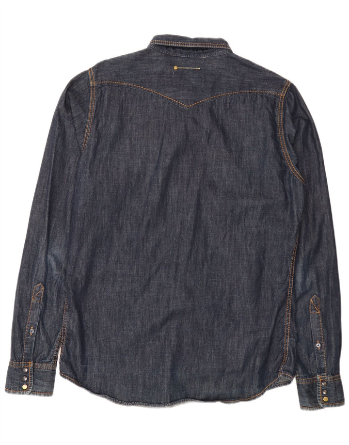 Diesel Camisa Vaquera Para Hombre Grande Algodón Azul Marino
