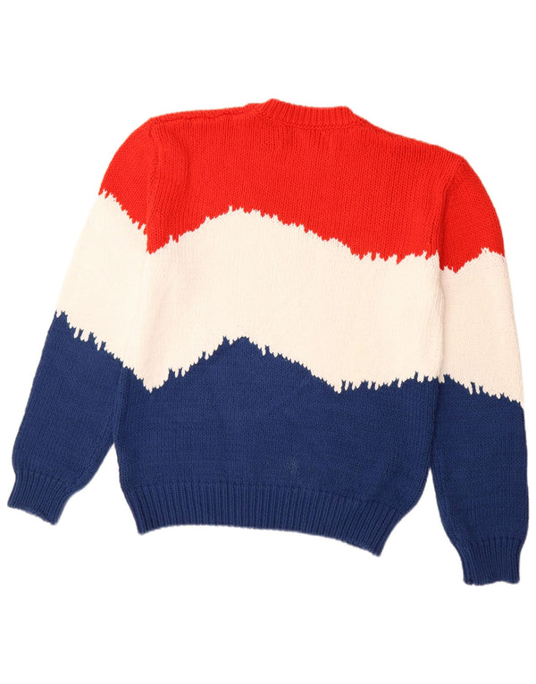 BENETTON Suéter tipo jersey con cuello redondo para mujer UK 40 Mediano Multicolor