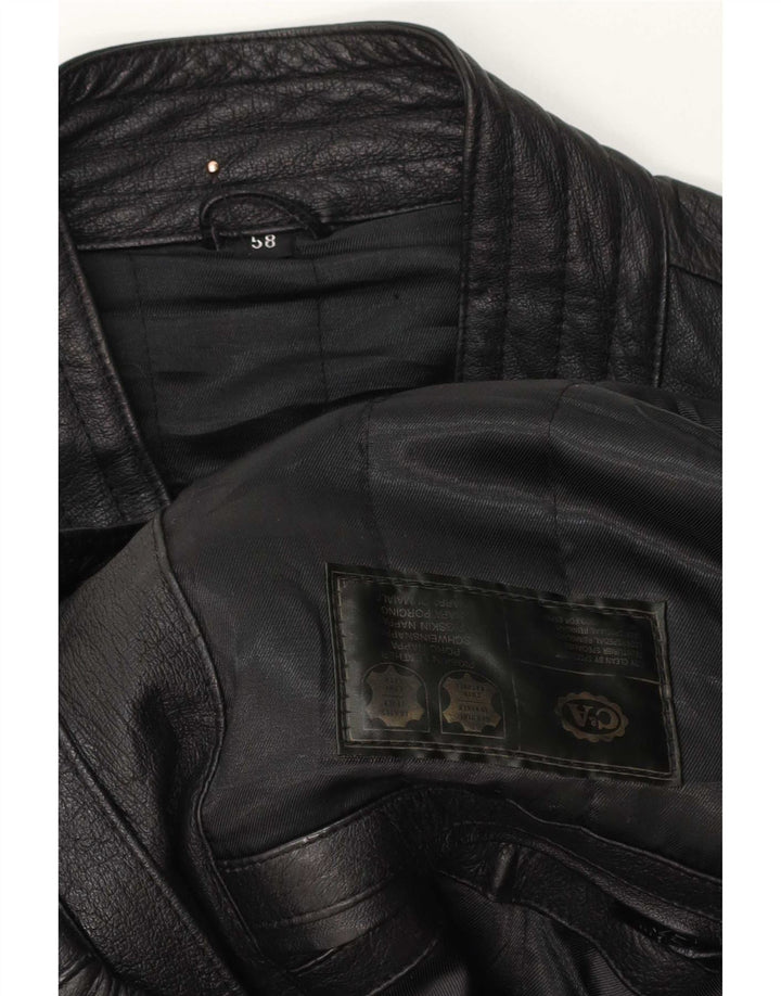 C&A Chaqueta bomber de cuero para hombre EU 58 XL Negro
