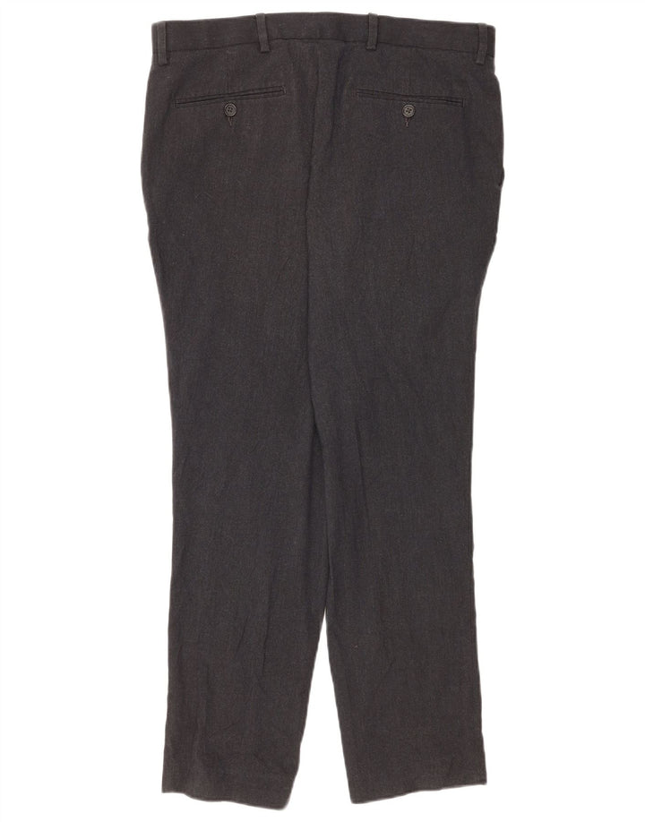 Marks & Spencer Pantalón de traje ajustado para hombre W34 L29 Poliéster gris