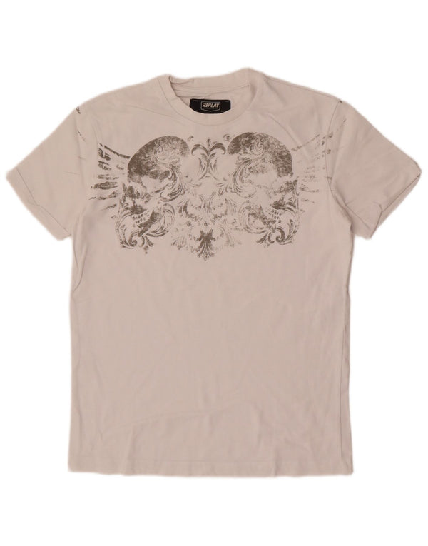 Replay Camiseta gráfica para hombre Top Small White