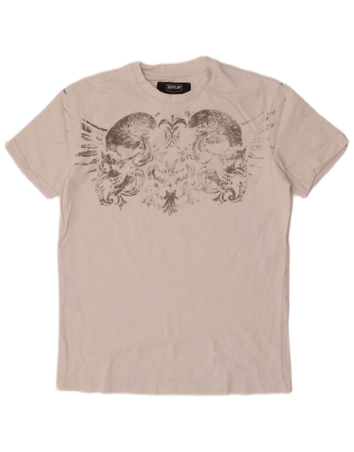 Replay Camiseta gráfica para hombre Top Small White