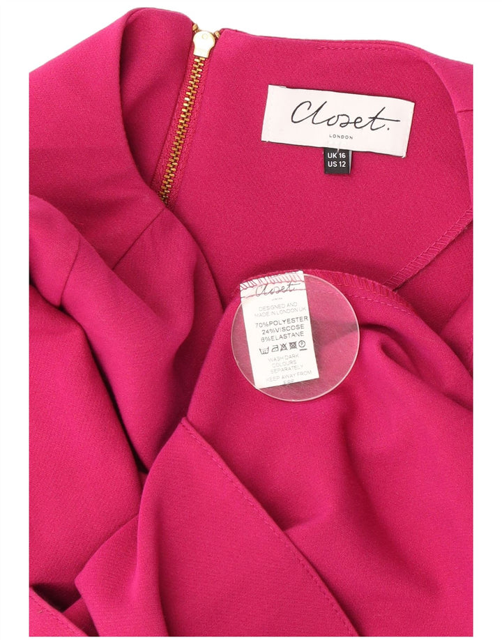 CLOSET Vestido asimétrico asimétrico para mujer UK 46 Poliéster rosa grande