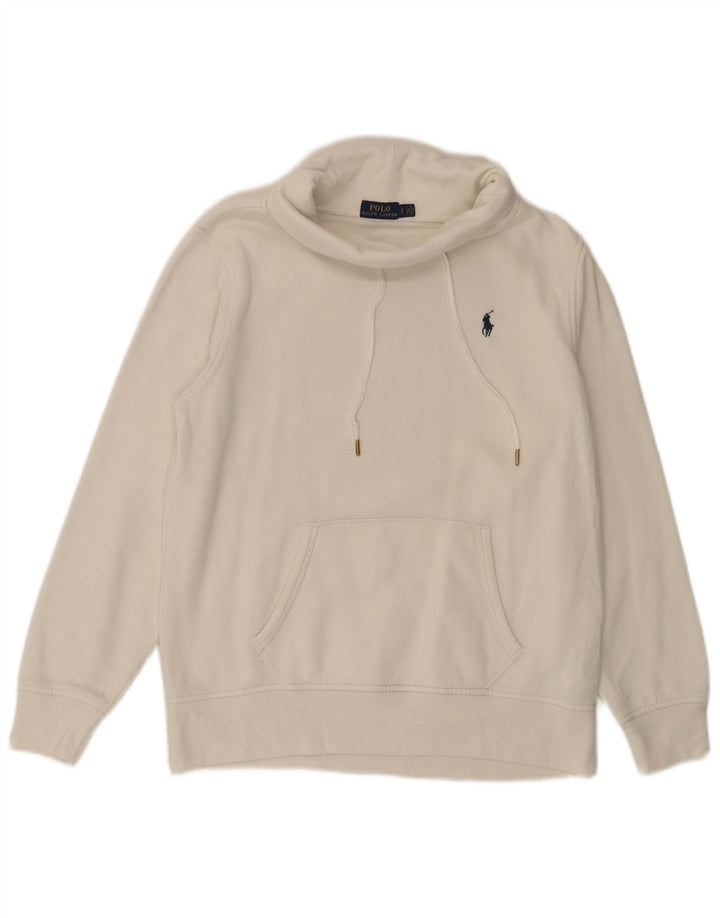 POLO RALPH LAUREN Jersey de sudadera extragrande para mujer UK 10 Small White