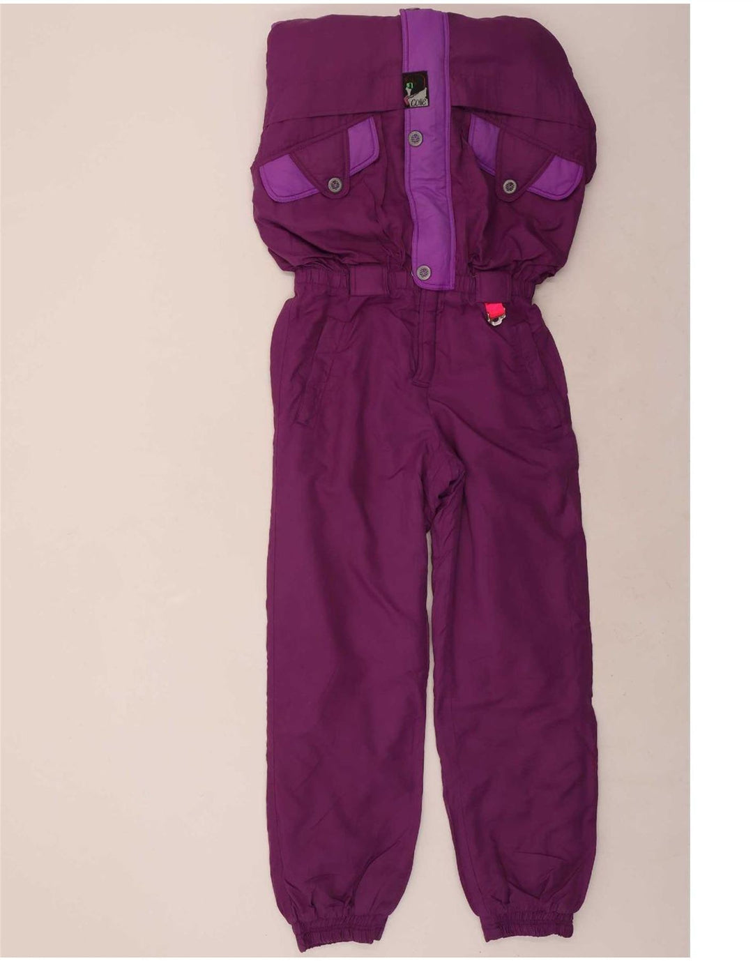 Colle Mono de esquí para mujer UK 40 Mediano Púrpura Colorblock