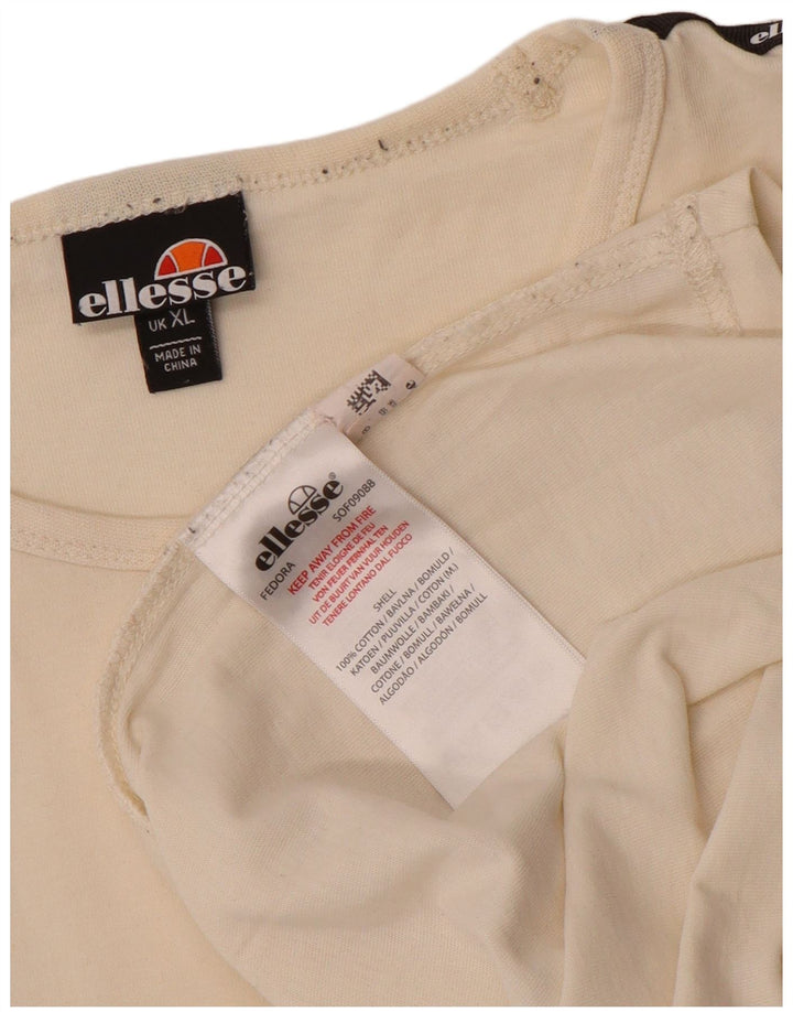 Ellesse Camiseta gráfica para hombre Top XL de algodón blanco roto