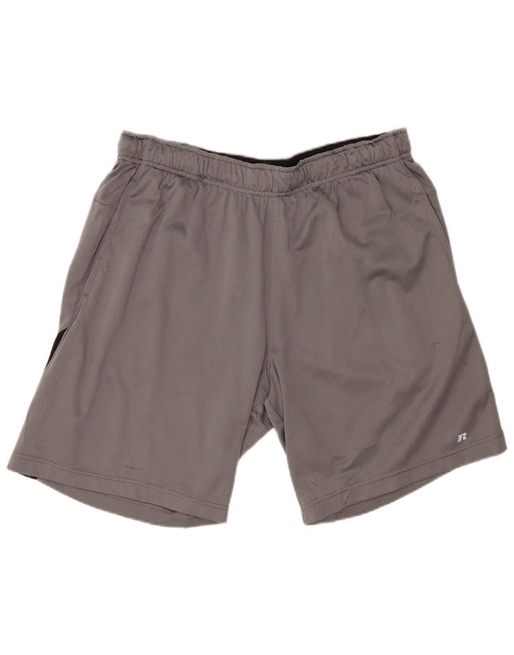 RUSSELL ATHLETIC Pantalones cortos deportivos Dri-Power para hombre Bloque de color gris grande