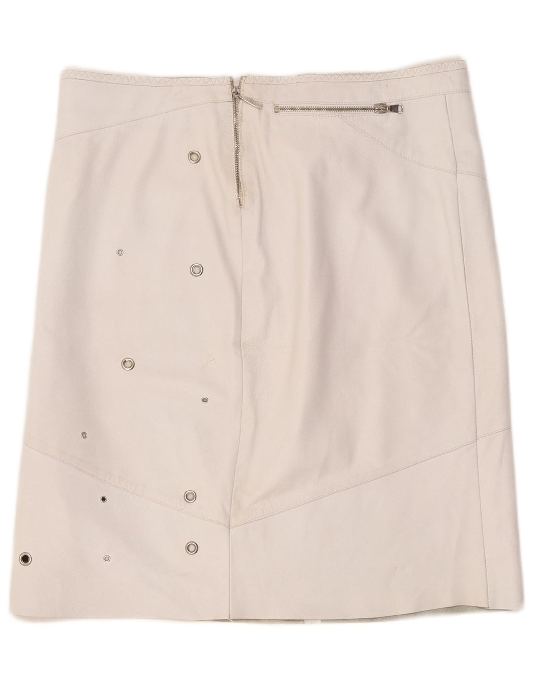 Falda de cuero vintage para mujer W36 XL Blanco