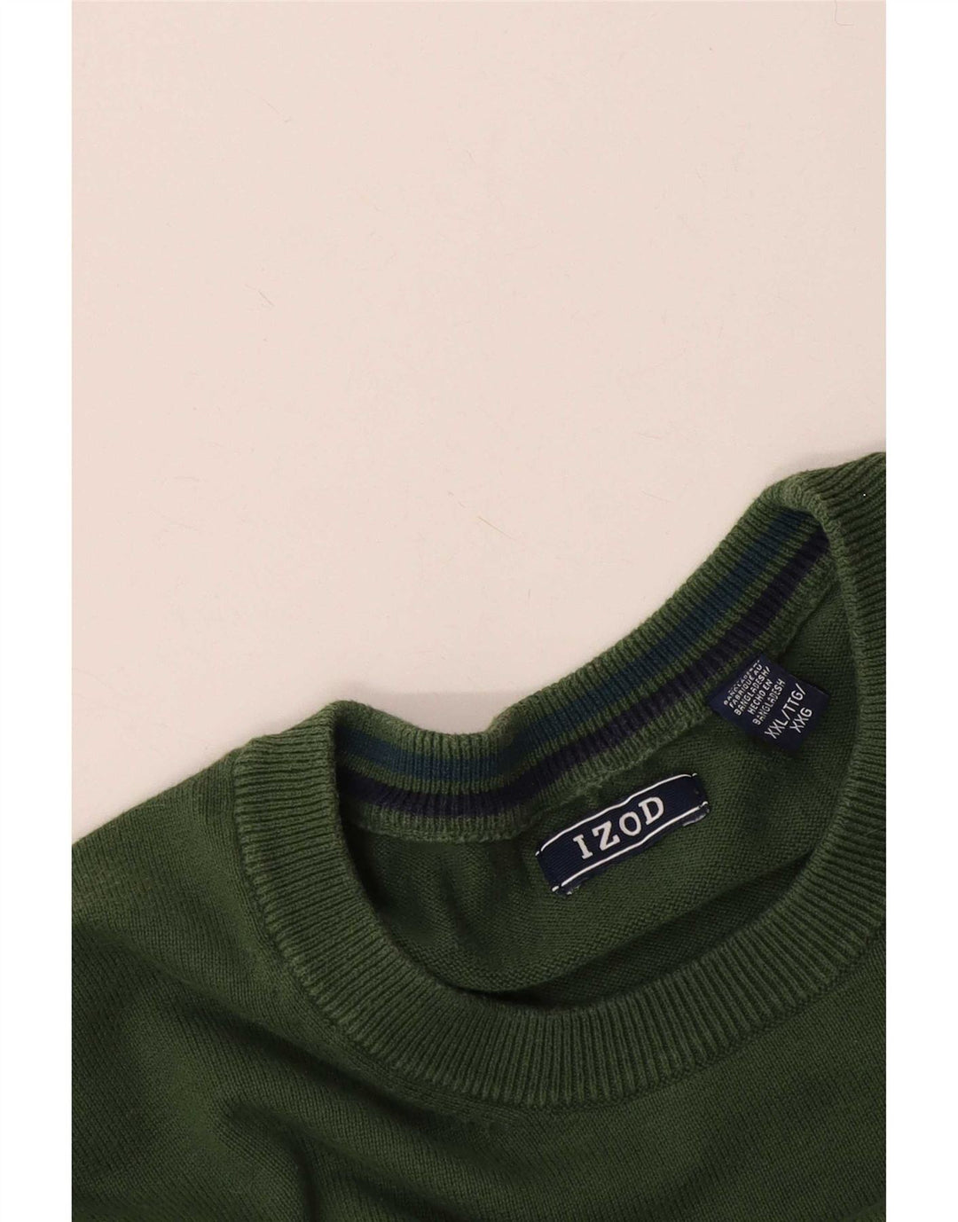 Izod - Jersey de cuello redondo para hombre, talla 2XL, color verde