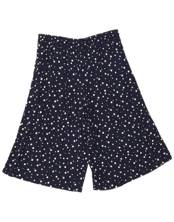 Marks & Spencer Womens Bermuda Shorts UK 12 Medium W32 Navy Blue Spotted