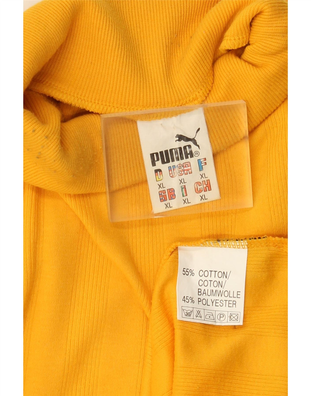Puma Hombre Top Manga Larga XL Algodón Rayado Amarillo