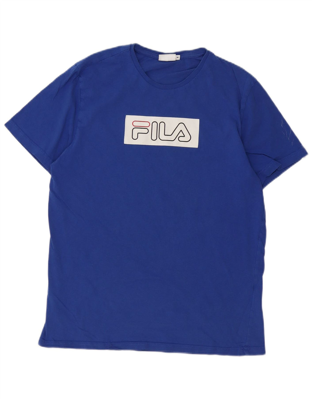 Fila Hombre Camiseta Gráfica Top Algodón Azul Medio