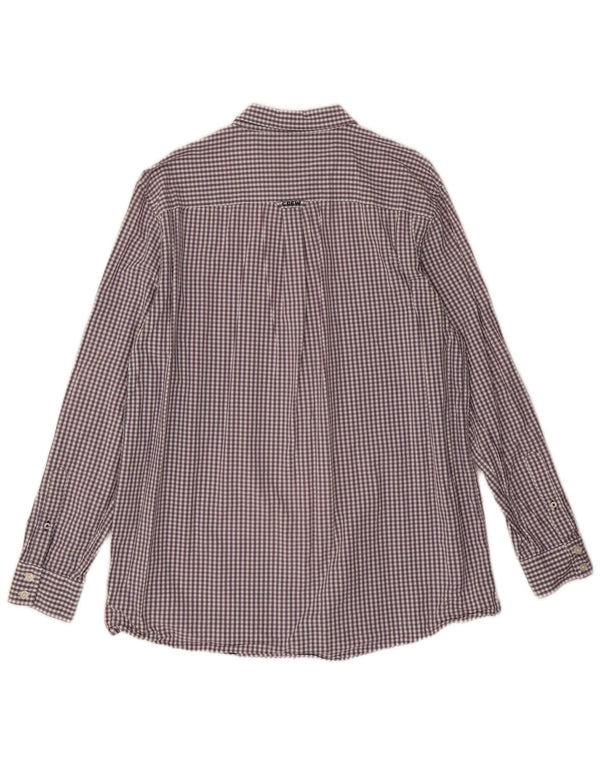 Crew Clothing Camisa de corte clásico para hombre XL Algodón a cuadros morado