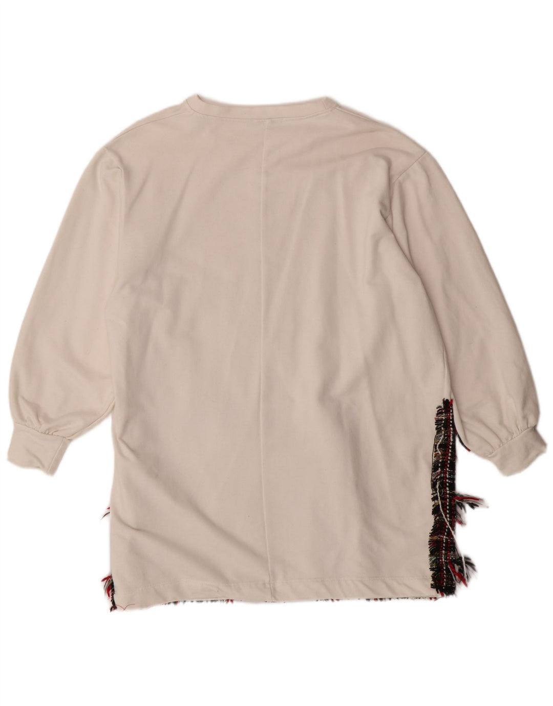 ZARA Mujer Jersey Sudadera Extragrande UK 44 Mediano Blanco Colorblock