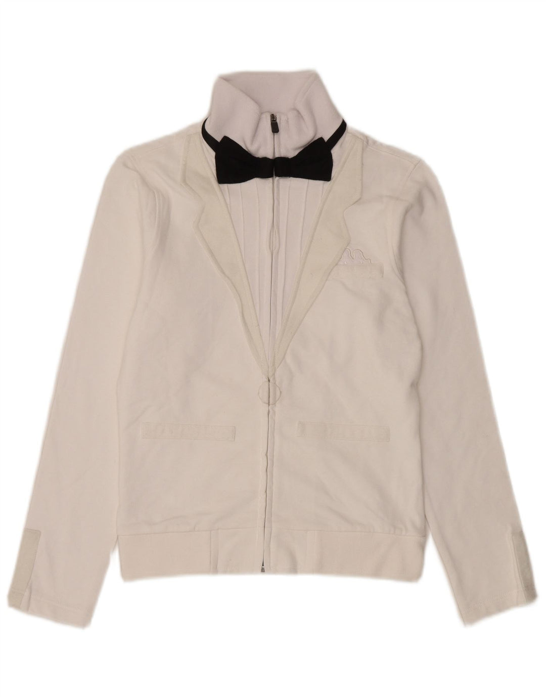 Kappa Chaqueta de Chándal para Mujer UK 12 Mediana Algodón Blanco