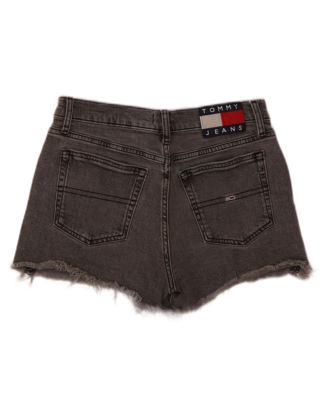 Tommy Hilfiger Shorts De Mezclilla Mujer W27 Pequeño Algodón Gris