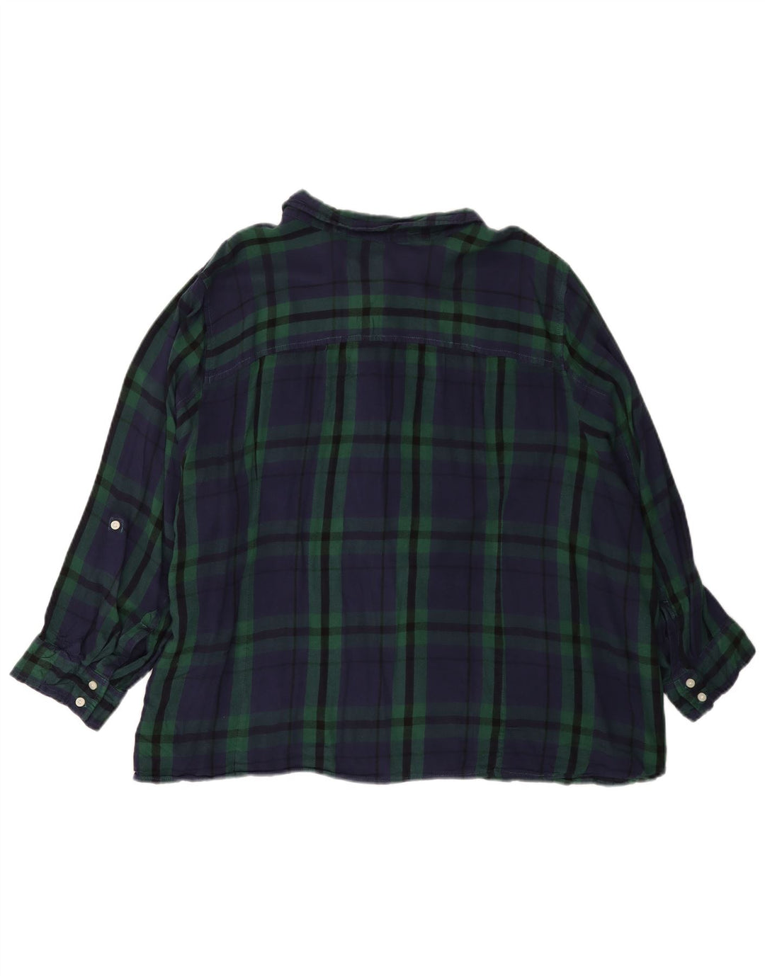 TOMMY HILFIGER Camisa de franela para mujer UK 22 3XL Rayón a cuadros verdes