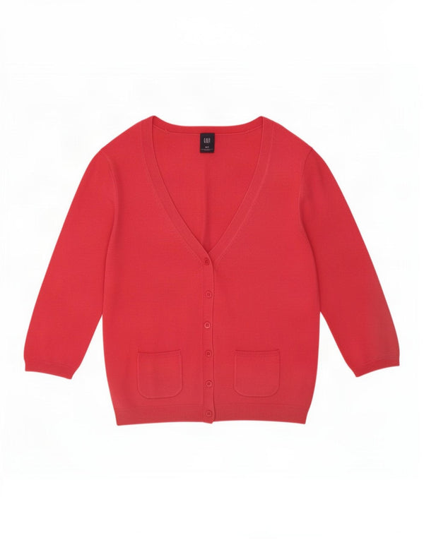 Gap Suéter tipo cárdigan de manga 3/4 para mujer UK 10 Small Pink Rayon