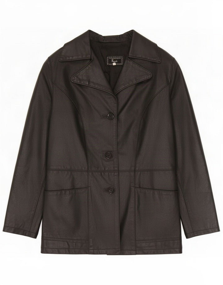 Chaqueta de cuero extragrande para mujer Bayside UK 40 Small Black