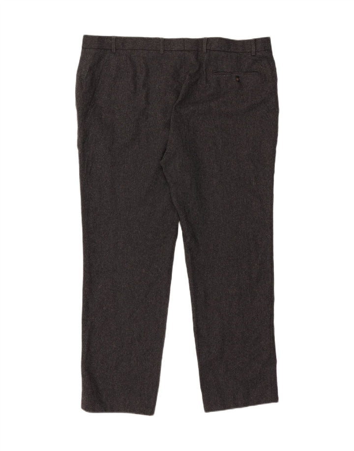 Marks & Spencer Pantalón de traje recto para hombre W42 L31 Lana gris