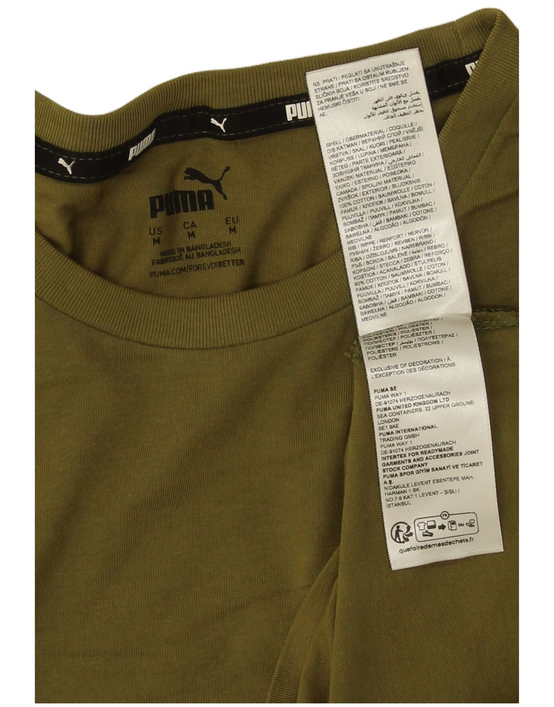 Puma Camiseta gráfica para hombre Top Medium Khaki Cotton