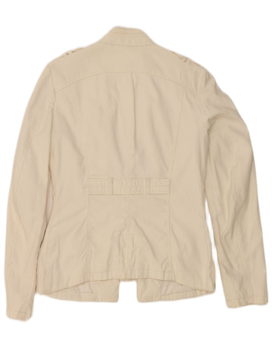 Guess Chaqueta militar para mujer UK 44 Large Off White Nylon
