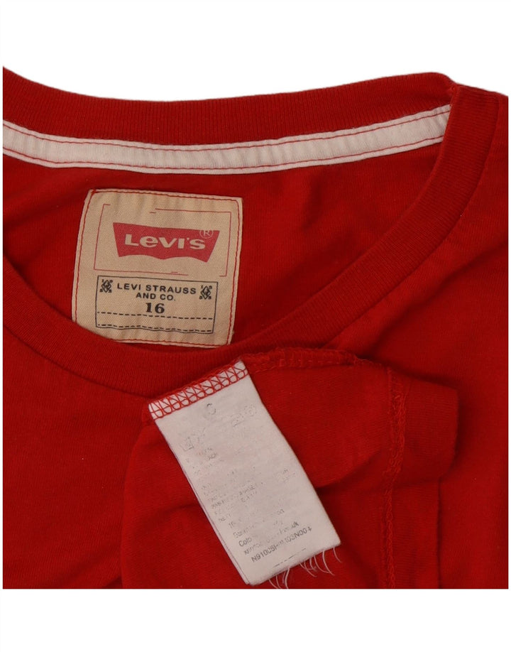 Levi's Boys Graphic Top Manga Larga 15-16 Años Rojo Algodón