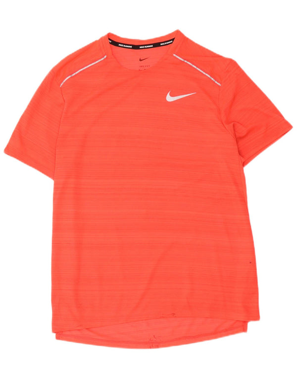 Camiseta Nike Dri Fit para hombre Top poliéster a rayas rojas medianas