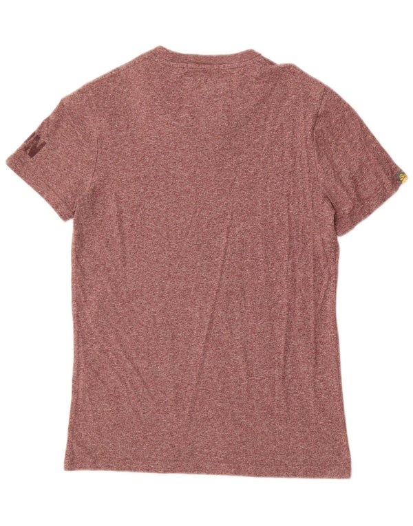 Superdry Camiseta con gráfico Yokohama para hombre Top pequeño de algodón moteado granate