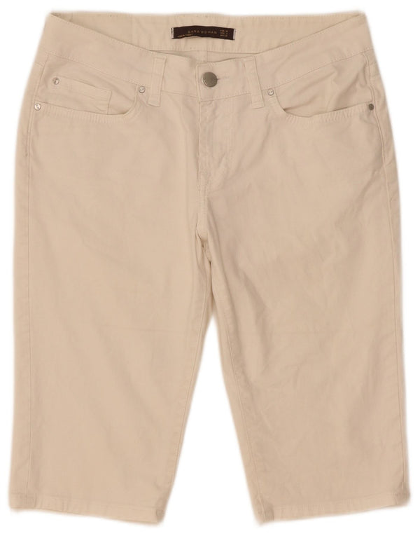 Zara Pantalones cortos vaqueros para mujer EU 38 Small W28 Beige Algodón