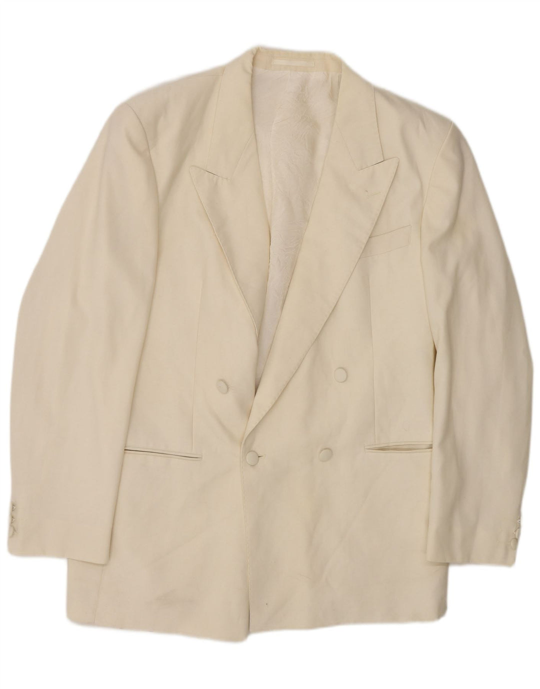 St Michael Chaqueta tipo blazer larga con doble botonadura para hombre UK 42 Large White