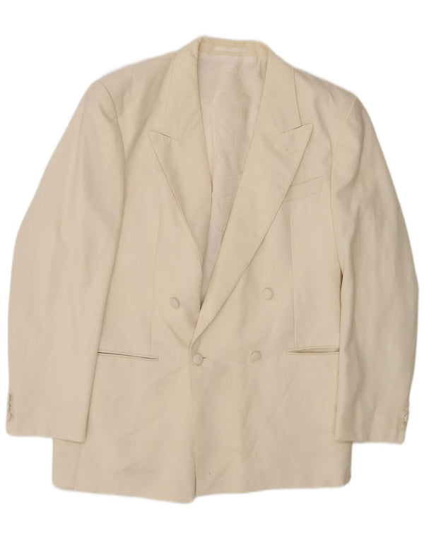 St Michael Chaqueta tipo blazer larga con doble botonadura para hombre UK 42 Large White